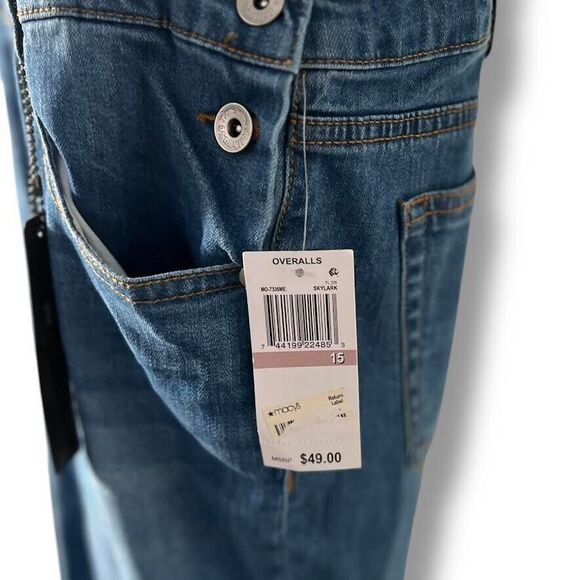 Dollhouse Overalls Juniors Sz 15 Blue Distressed Denim Country Girl Farmer NWT - Picture 13 of 16